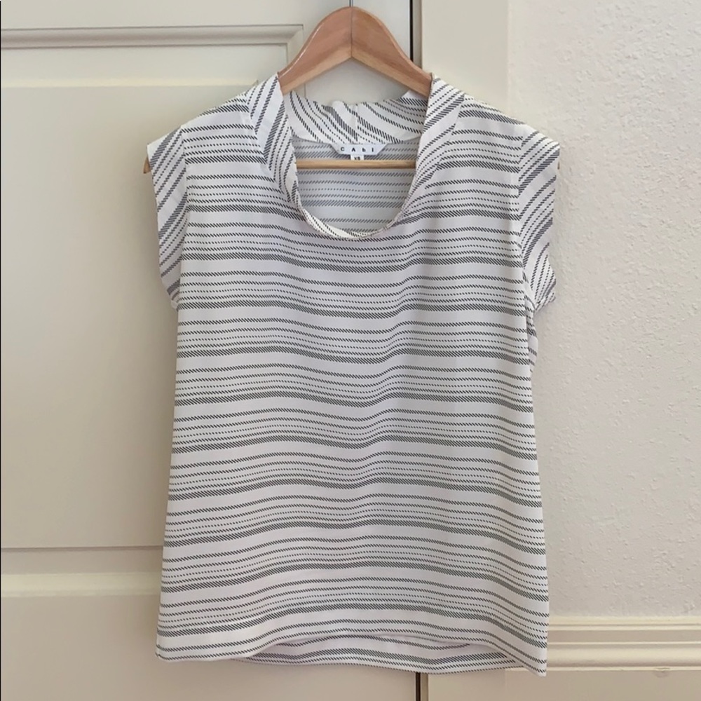 Cabi black and white dressy top